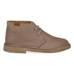 PAYMA - Safari Desert Boot aus GlattLeder für Damen und Herren. Schuhe aus Spanien. Chukka Stiefeletten Schuhe Stiefel Sport und Kleid. Gummisohle. Farbe: Taupe Glatt, Größe: EU 39 von PAYMA