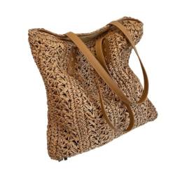 PBDEIOEOE Stroh Tasche, gewebte Clutch Bag, Frauen Sommer Schulter Tasche Strand Tasche Hohl Woven Tasche Tragbare Rattan Tasche von PBDEIOEOE