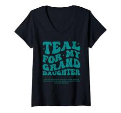 Damen Wear Teal PCOS Awareness Enkeltochter Artikel Produkte Geschenke T-Shirt mit V-Ausschnitt von PCOS Awareness Shirt Products Items Accessories