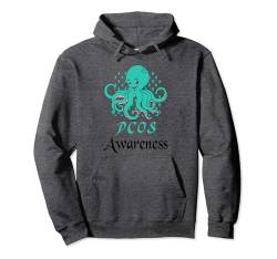 Polyzystisches Ovar-Syndrom PCOS Awareness Funny Octopus Teal Pullover Hoodie von PCOS Awareness products (Lwaka)