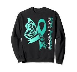 Polyzystisches Ovar-Syndrom PCOS Awareness Teal Butterfly Sweatshirt von PCOS Awareness products (Lwaka)