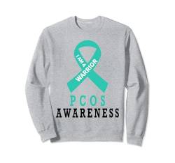 Polyzystisches Ovar-Syndrom PCOS Awareness Warrior Teal Ribbon Sweatshirt von PCOS Awareness products (Lwaka)