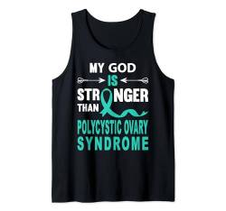 Polyzystisches Ovar-Syndrom PCOS Faith Teal Ribbon Support Tank Top von PCOS Awareness products (Lwaka)