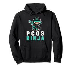 Polyzystisches Ovar-Syndrom PCOS Ninja lustiges blaugrünes Band Pullover Hoodie von PCOS Awareness products (Lwaka)