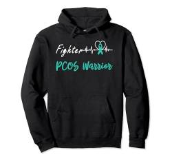 Polyzystisches Ovar-Syndrom PCOS Warrior Heartbeat Fight Teal Pullover Hoodie von PCOS Awareness products (Lwaka)