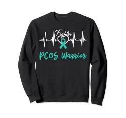 Polyzystisches Ovar-Syndrom PCOS Warrior Heartbeat Fight Teal Sweatshirt von PCOS Awareness products (Lwaka)