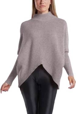 PEKIVESSA Oversized Pullover Damen Fledermausärmel Schlamm 38-44 (Herstellergröße One Size) von PEKIVESSA