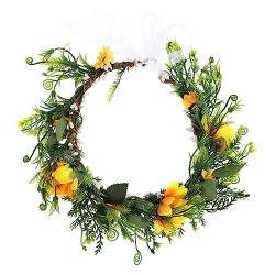 1pc Braut Kinder Stirnband Sonnenblumenkranz Blumenkranz Stirnband Kopfbedeckung for Frauen Blumenranken Stirnband Sonnenblumen Stirnband for Festival Girlande Blumenmädchen Kleid Brautjungfer/343 von PENGYONBR