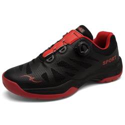 PENXZT Badmintonschuhe Herren Atmungsaktiv Hallenschuhe Bequemen Squashschuhe,Schwarz,43 EU von PENXZT