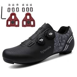 PENXZT Herren Damen Radschuhe Fahrradschuhe Kompatibel mit Look SPD SPD-SL Delta Lock Pedal Radsportschuhe,Schwarz,41 EU von PENXZT