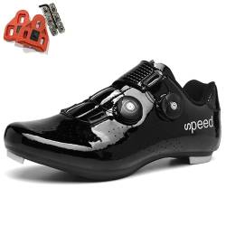 PENXZT Herren Fahrradschuhe Radsport Schuhe Kompatible Peloton Look SPD SPD-SL Delta Lock Pedal Atmungsaktive Rennrad Schuhe Entsperren Schuhe,Schwarz,37 EU von PENXZT