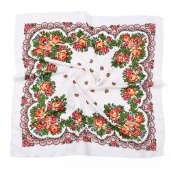 PETOSA Russische quadratische Schals, Kopftücher, ukrainisches Stirnband, muslimischer Hijab, traditionelles Bandana, Schal, Wickeltuch, weiß 2, 70X70 cm von PETOSA