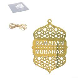 Ramadan Hängender Anhänger mit Mond und Stern Design für Eid Mubarak Feiern Acryl Laterne Ornament (1) von PETSTIBLE