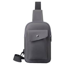 Brusttasche Slings Bag Kleine Umhängetasche Praktischer Schulterrucksack für Herren, Grau von PEVive