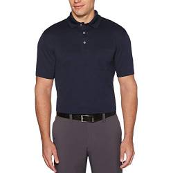 PGA TOUR Herren Short Sleeve Airflux Solid Polo Shirt with Pocket Golfhemd, True Navy, Groß von PGA TOUR