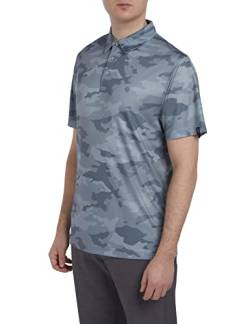 PGA Tour Herren Golf-Poloshirt, Camouflage-Druck, natürlicher Stretch, normale Passform, kurzärmelig Polohemd, Tradewinds, S von PGA TOUR