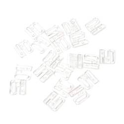 PHILSP Bralette-Schnalle, 10 x Kunststoff-Haken, rechteckig, zum Aufnähen, für Badeanzug, BH, Bikini, transparent, 20 mm von PHILSP