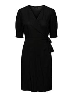 PIECES Damen Pctala 2/4 Wrap Dress Noos Bc, Schwarz, S von PIECES