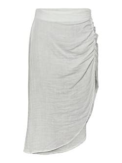 PIECES Women's PCSTINA HW HIGH SLIT SKIRT BC SWW Rock, Cloud Dancer, XL von PIECES