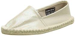 Pieces Damen HAISHA Espadrillos Irridescent Snake WHT Espadrilles, Weiß (Bright White), 36 von PIECES