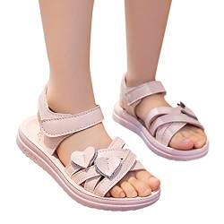 PINTUTU Baby Mädchen Sandalen Mädchen Kinderschuhe mit Schleife Rutschfeste Weiche Sohle Prinzessin Schuhe Kinder Strandschuhe Bequem Niedlicher Sandalen weiche Sohle für den Sommer Sandalen von PINTUTU