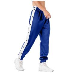 PINTUTU Jogginghose Herren Reha Hose mit seitlicher Knopfleiste zum öffnen Button Up Trainingshose Postoperative Sporthose Modern von PINTUTU