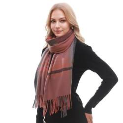 PIOYMEYA Kariert Schal Damen Herbst Winter Kuschelig Pashmina Schals Tücher für Damen von PIOYMEYA