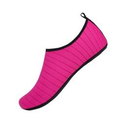 PIXELTIDE Wasserschuhe Leichte Aquaschuhe Sommer Damen Wasserschuhe Herren Schwimmen Strand Barfuß Schnelltrocknend Angeln Meer Schuhe Große Größe 48-49 Schwimmschuhe(K01-RoseRed,48-49) von PIXELTIDE