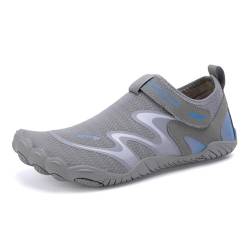 Wasserschuhe Männer Frauen Barfuß Aqua Schuhe Schnell Trocknend Schwimmen Wasser Schuhe Upstream Strand Sandalen Yoga Fluss Meer Tauchen Surfen Waten Turnschuhe Schwimmschuhe(Gray Sandals,38) von PIXELTIDE