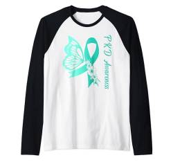 Polyzystische Nierenerkrankung PKD Awareness Schmetterling Blumen Raglan von PKD Awareness products (Lwaka)