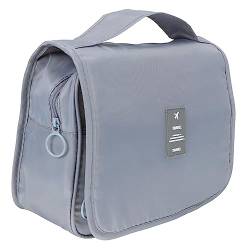 PLAFOPE Hautpflegehalter Reisegeschenk Reisetasche toilettenartikel Aufhängbare Kulturtasche Kosmetiktasche Portable Faltbarer Kulturbeutel männliche Reiseversorgung Polyester Light Grey von PLAFOPE