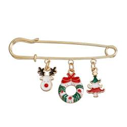 Emaille-Anstecknadel, lustiger Weihnachtsbaum, Elch, Broschen, Hut, Hemd, Revers, Tasche, Abzeichen, Cartoon, Weihnachten, Anstecknadel, Schmuck, Geschenk für, Siehe Abbildung von PLCPDM