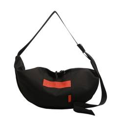 PLCPDM Modische Umhängetasche, zarte Nylon-Umhängetasche, Reisetasche, lässige Handtasche für Damen und Herren, für den täglichen Gebrauch, Schwarz von PLCPDM