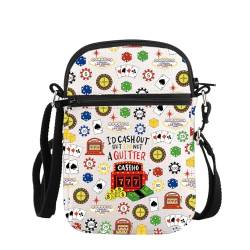 PLITI Casino Crossbody Geldbörse Gambler Geschenk Casino Liebhaber Geschenk I'd Cash Out But I'm Not a Quitter Slot Machine Gambling Bag, Cash Out Zcbag von PLITI