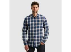 Karohemd PME LEGEND "Long Sleeve Shirt Twill Yarndyed Check" Gr. L, N-Gr, grau (salute), Herren, Web, Twill, Obermaterial: 100% Baumwolle, kariert, Hemden, mit Karomuster von PME-Legend