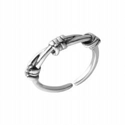 PMVRTHQV 925 Sterling Silber Unregelmäßiger Knoten Ring Vintage Personalisierte Open Design Ring, Silber von PMVRTHQV