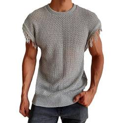 PODOLIXIA Herren Tank Top Sexy Durchsichtig Muskelshirts ärmellose Tshirts Netz-Tanktop für Männer Mesh Unterhemd Netz Clubwear Leichtes Netz-Unterwäsche Netzhemd von PODOLIXIA