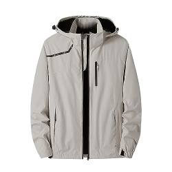 PODOLIXIA Softshell Jacke Herren, mit Kapuze wasserdichte Übergangsjacke Windproof Atmungsaktive Funktionsjacke Reißverschluss Windbreaker Männer Herbst Jacke Dünne Longsleeve Bomberjacke von PODOLIXIA