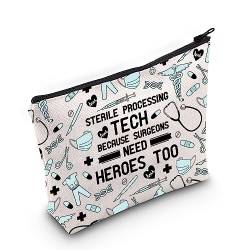 POFULL Sterile Verarbeitung Tech Geschenk Sterile Verarbeitung Tech Because Surgeons Need Heroes Too Kosmetiktasche Chirurgische Tech Geschenk, Sterile Verarbeitung Tech Kosmetiktasche von POFULL