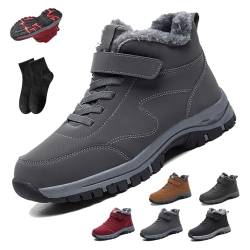 POIOZXD Orthoboots Pro - Ergonomische Winterstiefel, Orthopädische Schuhe für Damen und Herren, Wanderstiefel, Schlupfstiefel, wasserdichte Wanderschuhe, grau, 36 EU von POIOZXD