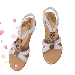 POIQZXDS Damen Sommer Gummiband Slip On Keilsandalen Keilsandalen für Frauen Offene Zehen Knöchelriemen Slingback Wedge Plateau Schuhe von POIQZXDS