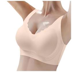 BH Damen Ohne Bügel Schlaf Bustier Tops Spitze Bralette Bügelloser Klassischer T Shirt BH Schalen BHS Bralette Komfort Weicher Seamless von POIUIYQA