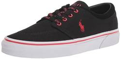 Polo Ralph Lauren Herren Faxon X Suede-Trim Canvas Sneaker, Schwarz Rl2000 Rot, 42 EU von Polo Ralph Lauren