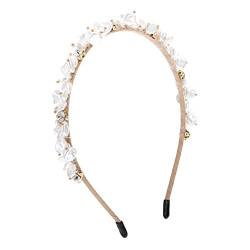 POPETPOP Stirnband Haarschmuck für die Brautjungfer Bananen-Haarklammern rosa Haarbänder Tiara Blumen-Haarband für Mädchen Haarband Französisch Kopfbedeckung Hochzeitsblumen Fräulein von POPETPOP