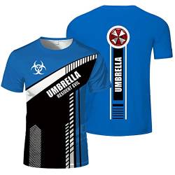 Sport Tshirts Herren Resid.ent Evil, KomfortablesTailliert Sportbekleidung mit Rundhalsausschnitt, Kurzärmliges und Schnelltrocknendes T-Shirt mit Rundhalsausschnitt-Blue||L von POWERFY