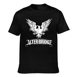 Alter Bridge Herren Baumwolle T-Shirt Basic Rundhals T Shirt Kurzarm Kleidung Tops Bluse Tee für Männer Kurzarmshirt Rock Band von POWRZ