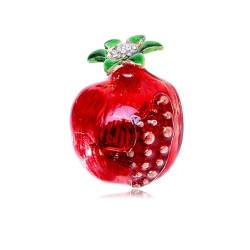 Vintage Brosche Für Damen Obst Brosche Wassermelone Ananas Erdbeere Corsage Pin Zubehör,Granatapfel 2 von PRIOKNIKO