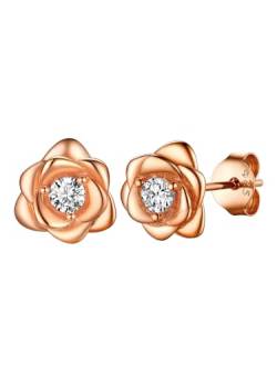 PROSILVER Damen-Ohrring aus Vintage-Silber/Silber/Gold/Roségold, Ohrring in Blumenform von PROSILVER