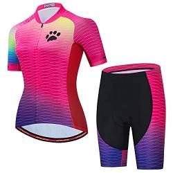 PSPORT Radtrikot Sets Frauen Sommer Kurzarm Fahrrad Trikots Fahrrad Kleidung Set von PSPORT