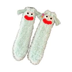 PTILSERY Damen-Socken, 3D-Wurstmund, hässliche Puppe, pelzige Hausschuhe, helle Farbe, dick, warm, thermisch, flauschig, Schlafsocken von PTILSERY